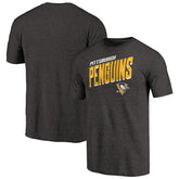 Pittsburgh Penguins Slant Strike Tri-Blend T-Shirt - Black T-shirts
