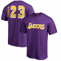LeBron James Los Angeles Lakers Sidesweep Name & Number T-Shirt - Purple for sale