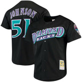 Randy Johnson Arizona Diamondbacks Big & Tall Cooperstown Mesh Batting Practice Jersey Black