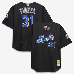 Mike Piazza New York Mets Big & Tall Cooperstown Mesh Batting Practice Jersey Black