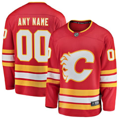 Calgary Flames Fanatics Home Breakaway Custom Jersey - Red Jerseys