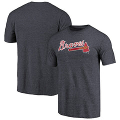 Atlanta Braves Team Wordmark Tri-Blend T-Shirt Navy