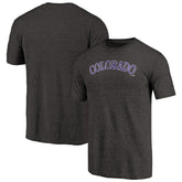 Colorado Rockies Team Wordmark Tri-Blend T-Shirt Black