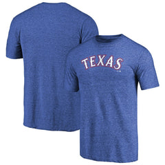 Texas Rangers Team Wordmark Tri-Blend T-Shirt Royal