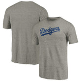 Los Angeles Dodgers Team Wordmark Tri-Blend T-Shirt Gray