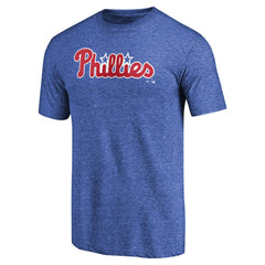 Philadelphia Phillies Team Wordmark Tri-Blend T-Shirt Royal