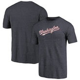 Washington Nationals Team Wordmark Tri-Blend T-Shirt Navy