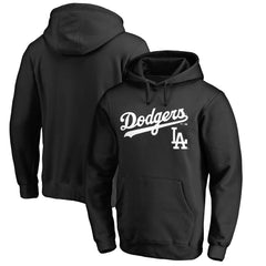 Los Angeles Dodgers Team Lockup Fitted Pullover Hoodie Black