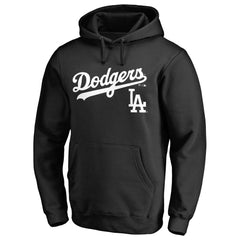 Los Angeles Dodgers Team Lockup Fitted Pullover Hoodie Black