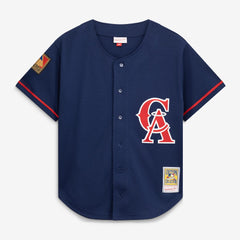 Bo Jackson California Angels Cooperstown Collection Mesh Batting Practice Button-Up Jersey Navy