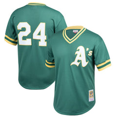 Rickey Henderson Athletics Youth Cooperstown Collection Mesh Batting Practice Jersey Green