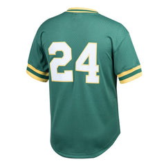 Rickey Henderson Athletics Youth Cooperstown Collection Mesh Batting Practice Jersey Green