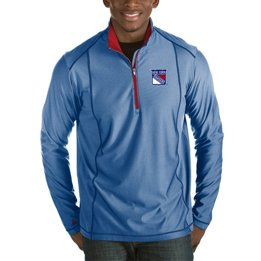 New York Rangers Antigua Tempo Desert Dry Half-Zip Pullover Jacket - Heather Royal Pullover