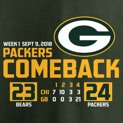 Green Bay Packers The Comeback T-Shirt - Green on sale