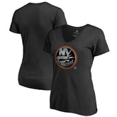 New York Islanders Women's Core Smoke V-Neck T-Shirt - Black T-shirts
