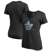 Toronto Maple Leafs Women's Core Smoke V-Neck T-Shirt - Black T-shirts