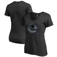 Vancouver Canucks Women's Core Smoke V-Neck T-Shirt - Black T-shirts