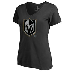 Vegas Golden Knights Women's Core Smoke V-Neck T-Shirt - Black T-shirts