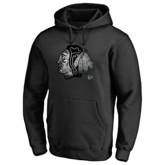 Chicago Blackhawks Core Smoke Pullover Hoodie - Black Hoodies