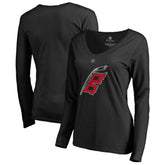Carolina Hurricanes Women's Team Alternate Long Sleeve V-Neck T-Shirt - Black T-shirts