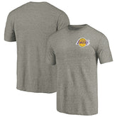 Los Angeles Lakers Primary Logo Left Chest Distressed Tri-Blend T-Shirt - Gray for sale