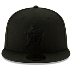Miami Marlins 2019 Black-on-Black 59FIFTY Fitted Hat Black