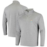 Miami Marlins Vineyard Vines Performance Sankaty Half-Zip Pullover Top Heather Gray