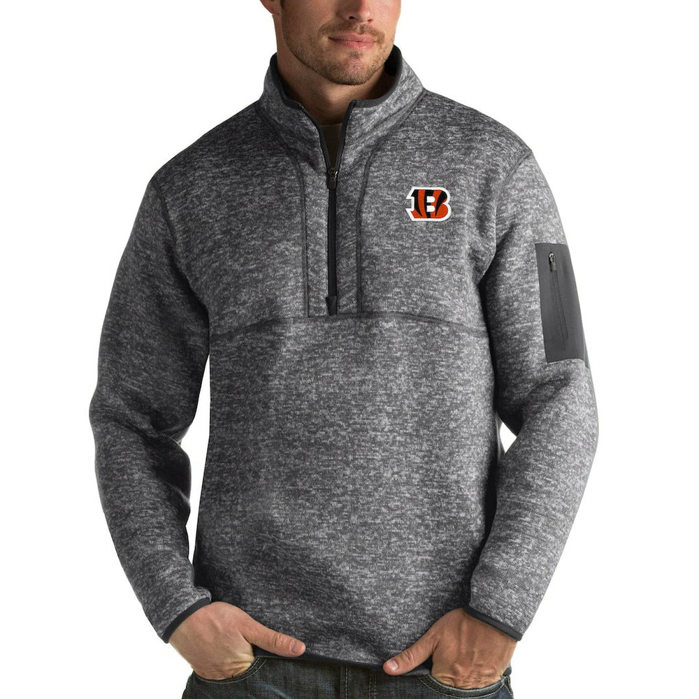 Cincinnati Bengals Antigua Fortune Quarter-Zip Pullover Jacket - Charcoal outlet