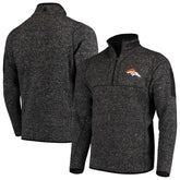 Denver Broncos Antigua Fortune Quarter-Zip Pullover Jacket - Heather Black cheap