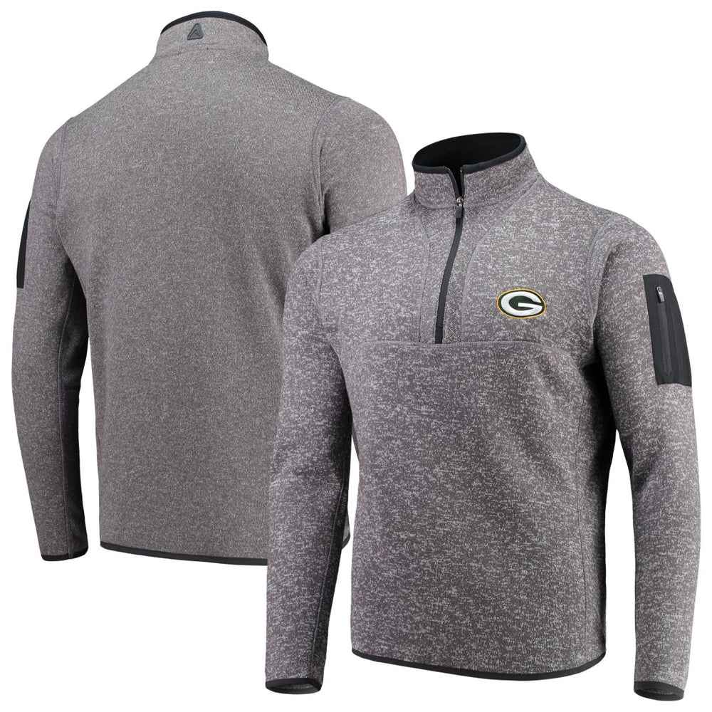 Green Bay Packers Antigua Fortune Quarter-Zip Pullover Jacket - Charcoal sale