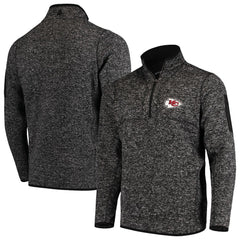 Kansas City Chiefs Antigua Fortune Quarter-Zip Pullover Jacket - Heather Black outlet