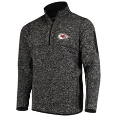 Kansas City Chiefs Antigua Fortune Quarter-Zip Pullover Jacket - Heather Black outlet