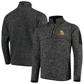 Minnesota Vikings Antigua Fortune Quarter-Zip Pullover Jacket - Heather Black discount