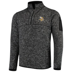 Minnesota Vikings Antigua Fortune Quarter-Zip Pullover Jacket - Heather Black discount