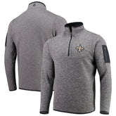 New Orleans Saints Antigua Fortune Quarter-Zip Pullover Jacket - Charcoal for sale