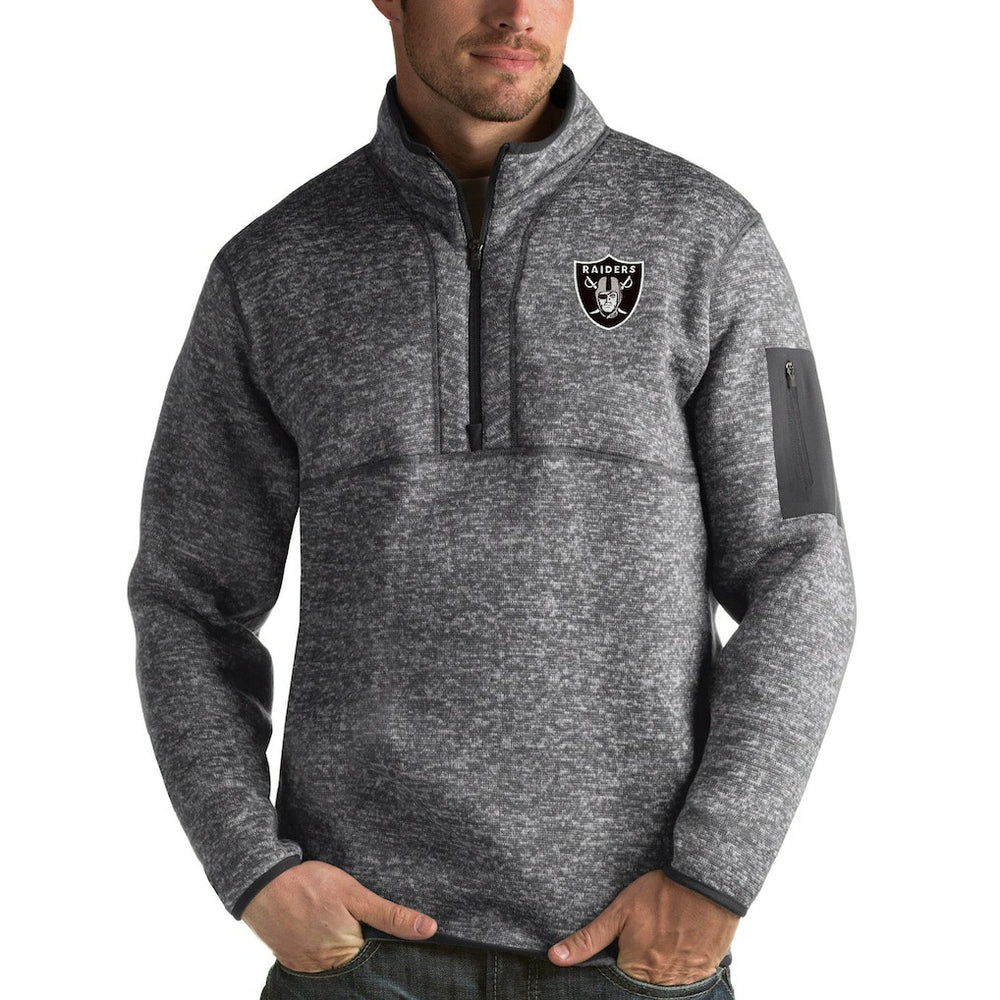 Las Vegas Raiders Antigua Fortune Quarter-Zip Pullover Jacket - Charcoal outlet