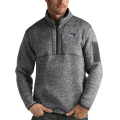 Seattle Seahawks Antigua Fortune Quarter-Zip Pullover Jacket - Charcoal discount