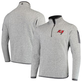 Tampa Bay Buccaneers Antigua Fortune Quarter-Zip Pullover Jacket - Heather Black for sale