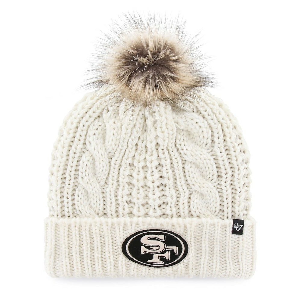 San Francisco 49ers '47 Women's Meeko Cuffed Knit Hat With Pom - White outlet