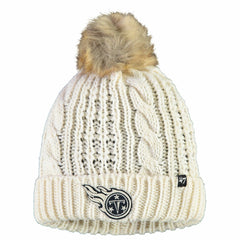 Tennessee Titans '47 Women's Meeko Cuffed Knit Hat With Pom - Cream discount