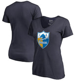Los Angeles Chargers Women's Retro Shield Logo V-Neck T-Shirt - Navy discount