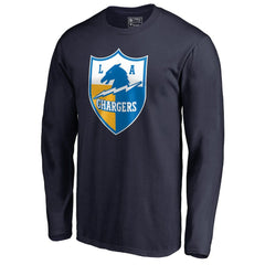 Los Angeles Chargers Vintage Shield Logo Long Sleeve T-Shirt - Navy sale