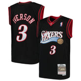 Allen Iverson Philadelphia 76ers Youth Hardwood Classics Swingman Throwback Jersey - Black cheap
