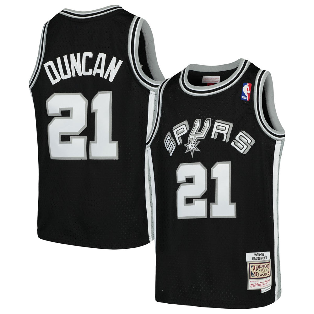 Tim Duncan San Antonio Spurs Youth Swingman Throwback Jersey - Black shop