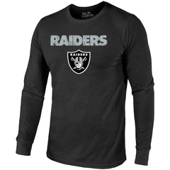 Las Vegas Raiders Majestic Threads Lockup Tri-Blend Long Sleeve T-Shirt - Black on sale
