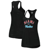 Miami Marlins Soft as a Grape Women's Multi-Count Tri-Blend Tank Top Black