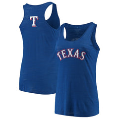 Texas Rangers Soft as a Grape Women's Plus Size Swing for the Fences Racerback Tank Top Royal