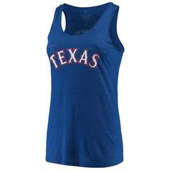 Texas Rangers Soft as a Grape Women's Plus Size Swing for the Fences Racerback Tank Top Royal