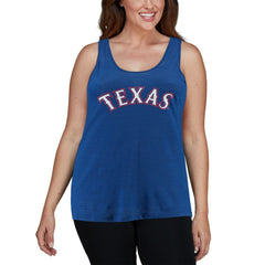 Texas Rangers Soft as a Grape Women's Plus Size Swing for the Fences Racerback Tank Top Royal