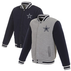 Dallas Cowboys JH Design Reversible Two Tone Fleece Jacket - Gray/Navy online